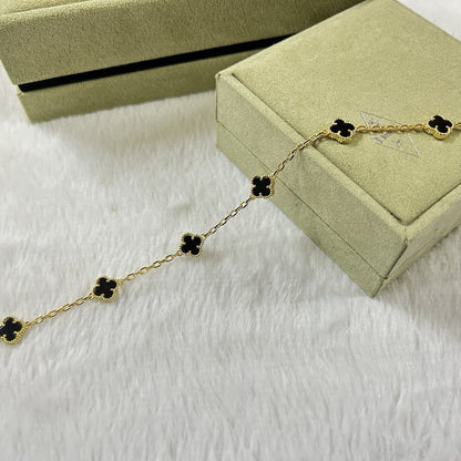 [Luxery]CLOVER 6 MOTIF  ONYXS BRACELET-w
