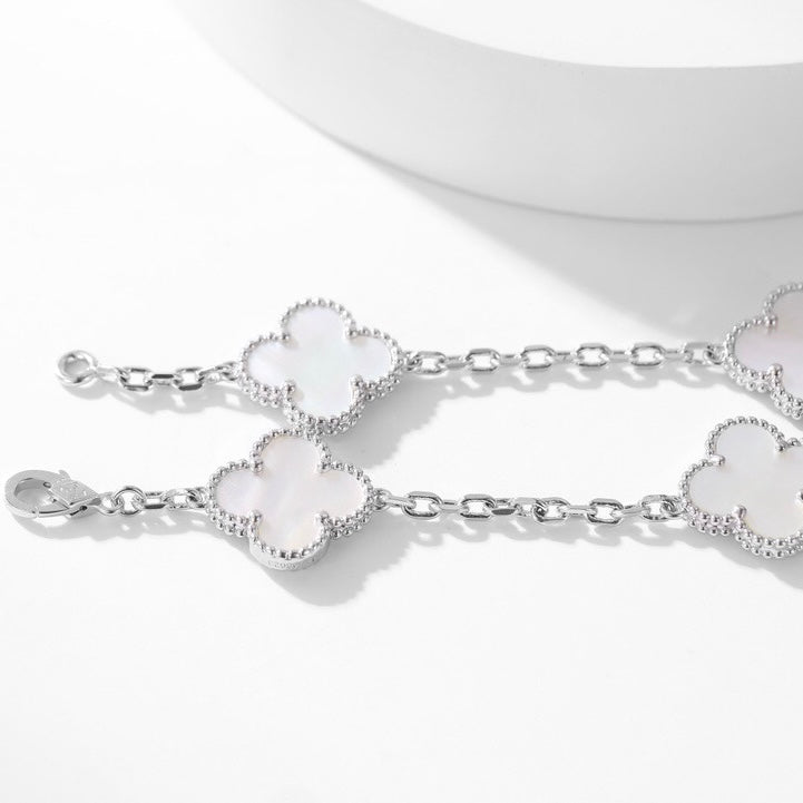 [Luxery]CLOVER 10 MOTIFS WHITE MOTHER OF PEARL NECKLACE