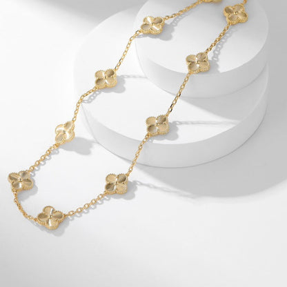 [Luxery]CLOVER 10 MOTIFS LASER NECKLACE