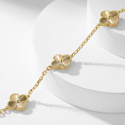 [Luxery]CLOVER 10 MOTIFS LASER NECKLACE
