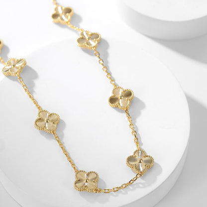 [Luxery]CLOVER 10 MOTIFS LASER NECKLACE