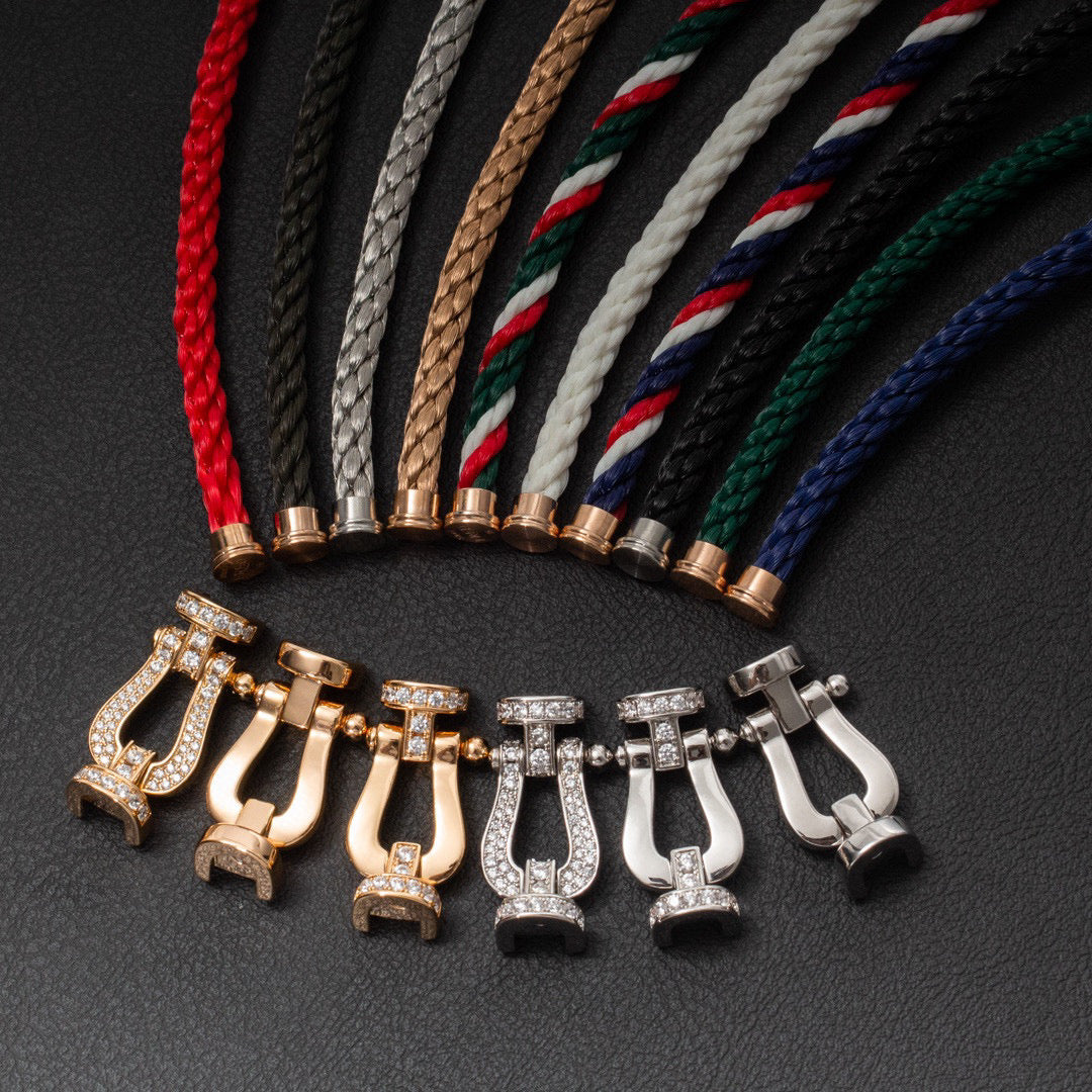 [Luxery]FORCE LARGE HORSESHOE FULL DIAMOND BRACELET SILVER