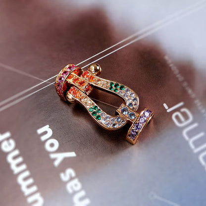 [Luxery]FORCE LARGE HORSESHOE  COLORED DIAMOND BRACELET ROSE GOLD