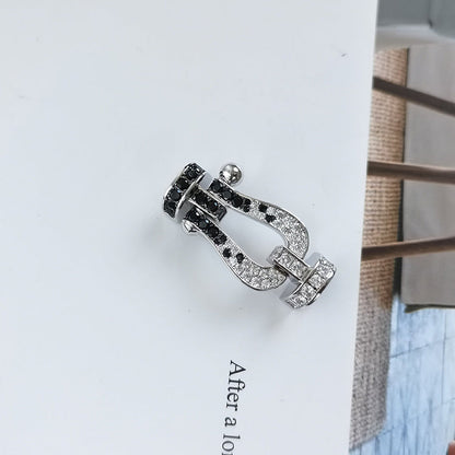 [Luxery]FORCE LARGE HORSESHOE BLACK WHITE DIAMOND BRACELET ROSE GOLD