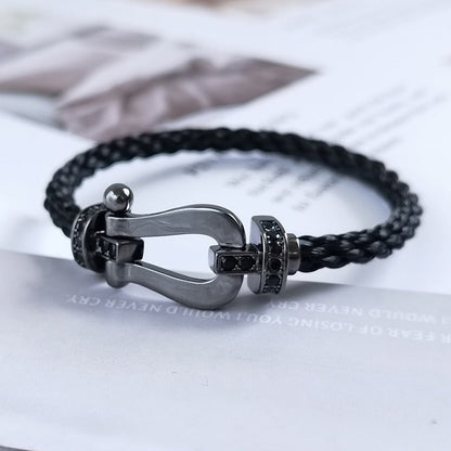 [Luxery]FORCE LARGE SERIES HORSESHOE BLACK SAMURAI BRACELET
