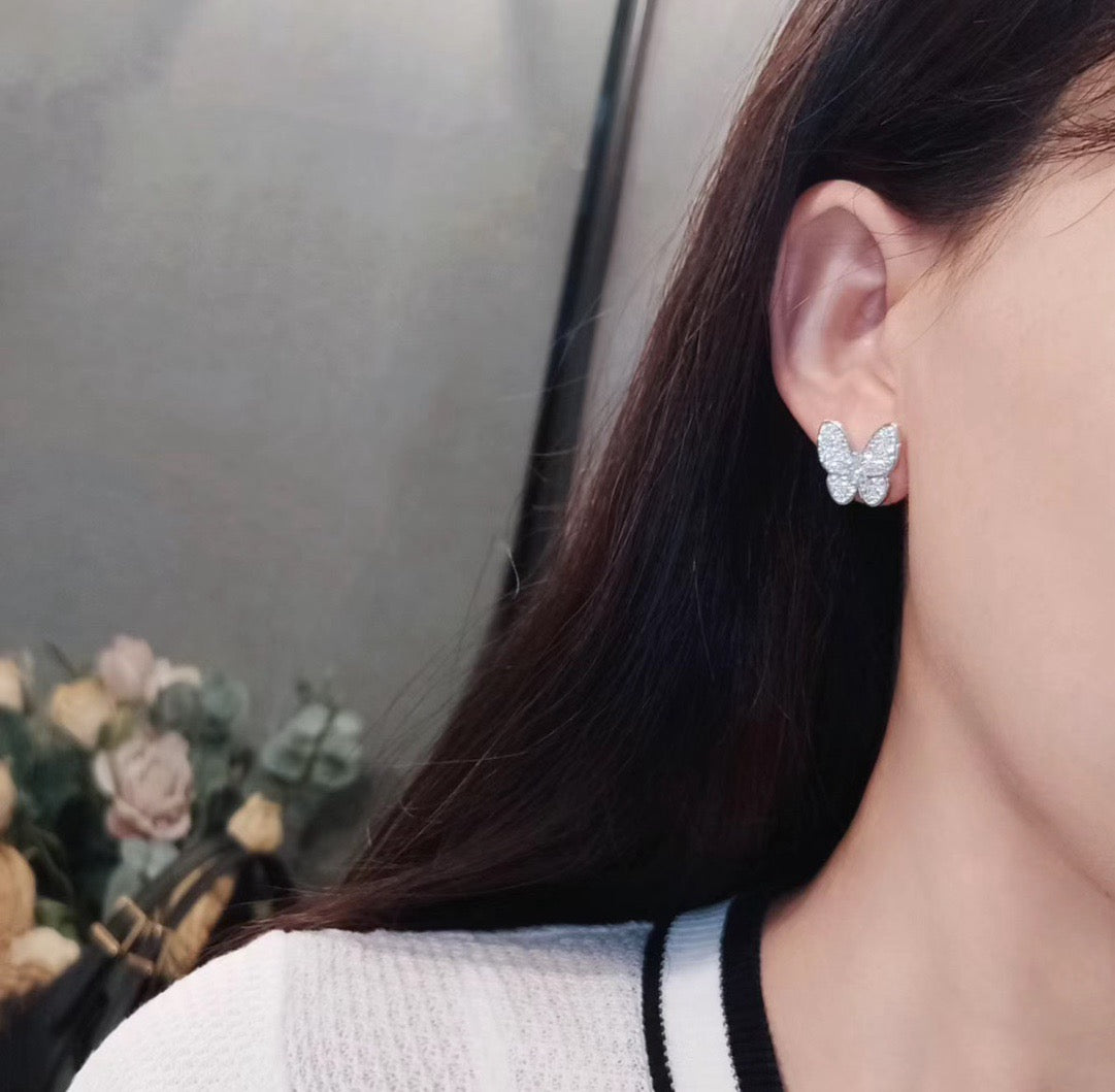 [Luxery]BUTTERFLY ALL DIAMOND EARRINGS
