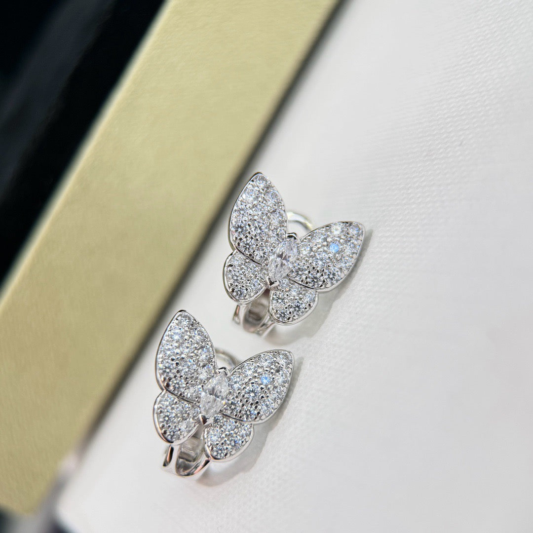 [Luxery]BUTTERFLY ALL DIAMOND EARRINGS