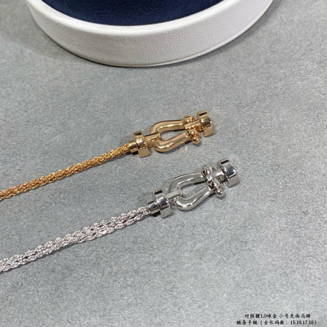 [Luxery]FORCE SMALL HORSESHOE  DIAMOND CHAIN ROPE BRACELET