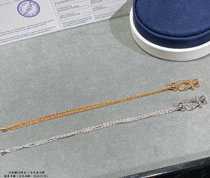 [Luxery]FORCE SMALL HORSESHOE  DIAMOND CHAIN ROPE BRACELET