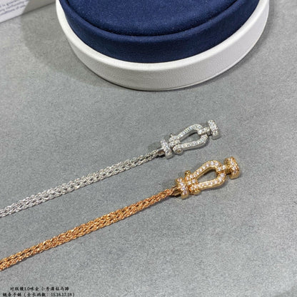 [Luxery]FORCE SMALL HORSESHOE  DIAMOND CHAIN ROPE BRACELET