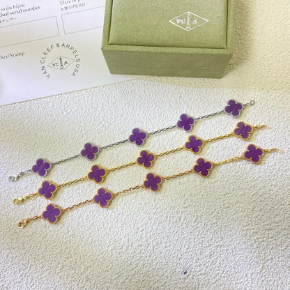 [Luxery] CLOVER 5 MOTIF VIOLET BRACELET COLLECTION