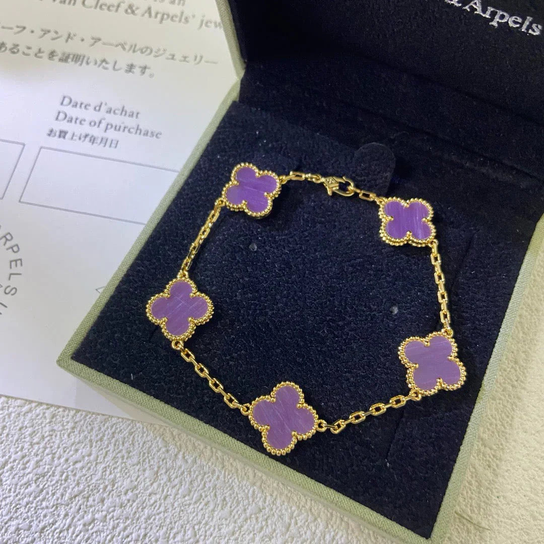 [Luxery] CLOVER 5 MOTIF VIOLET BRACELET COLLECTION