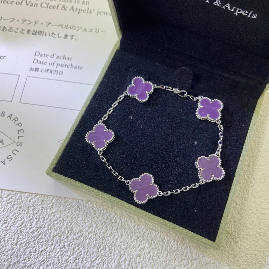[Luxery] CLOVER 5 MOTIF VIOLET BRACELET COLLECTION