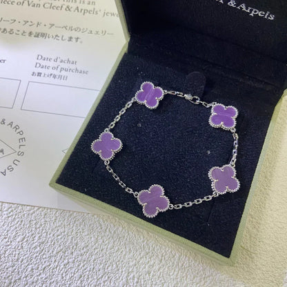 [Luxery] CLOVER 5 MOTIF VIOLET BRACELET COLLECTION