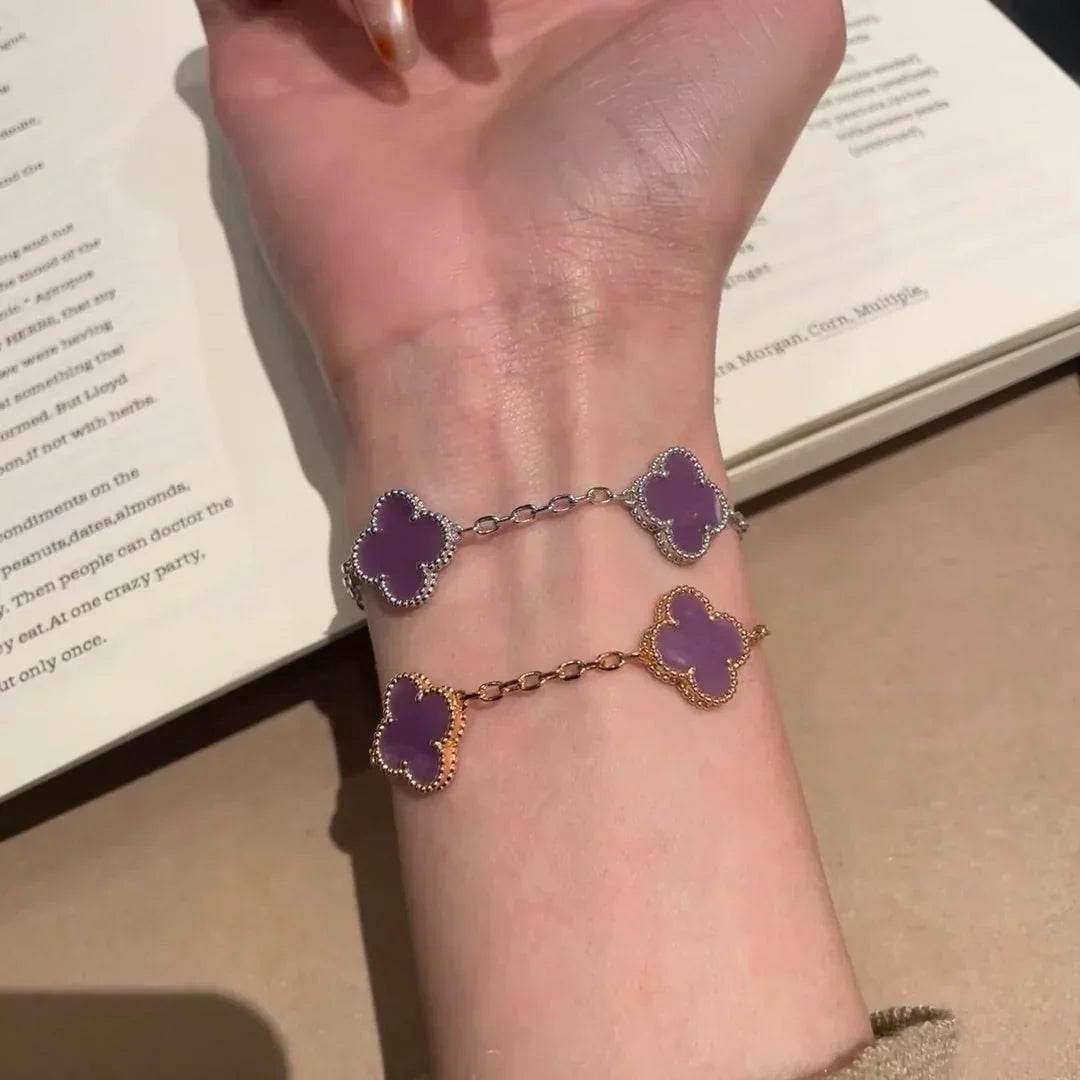 [Luxery] CLOVER 5 MOTIF VIOLET BRACELET COLLECTION