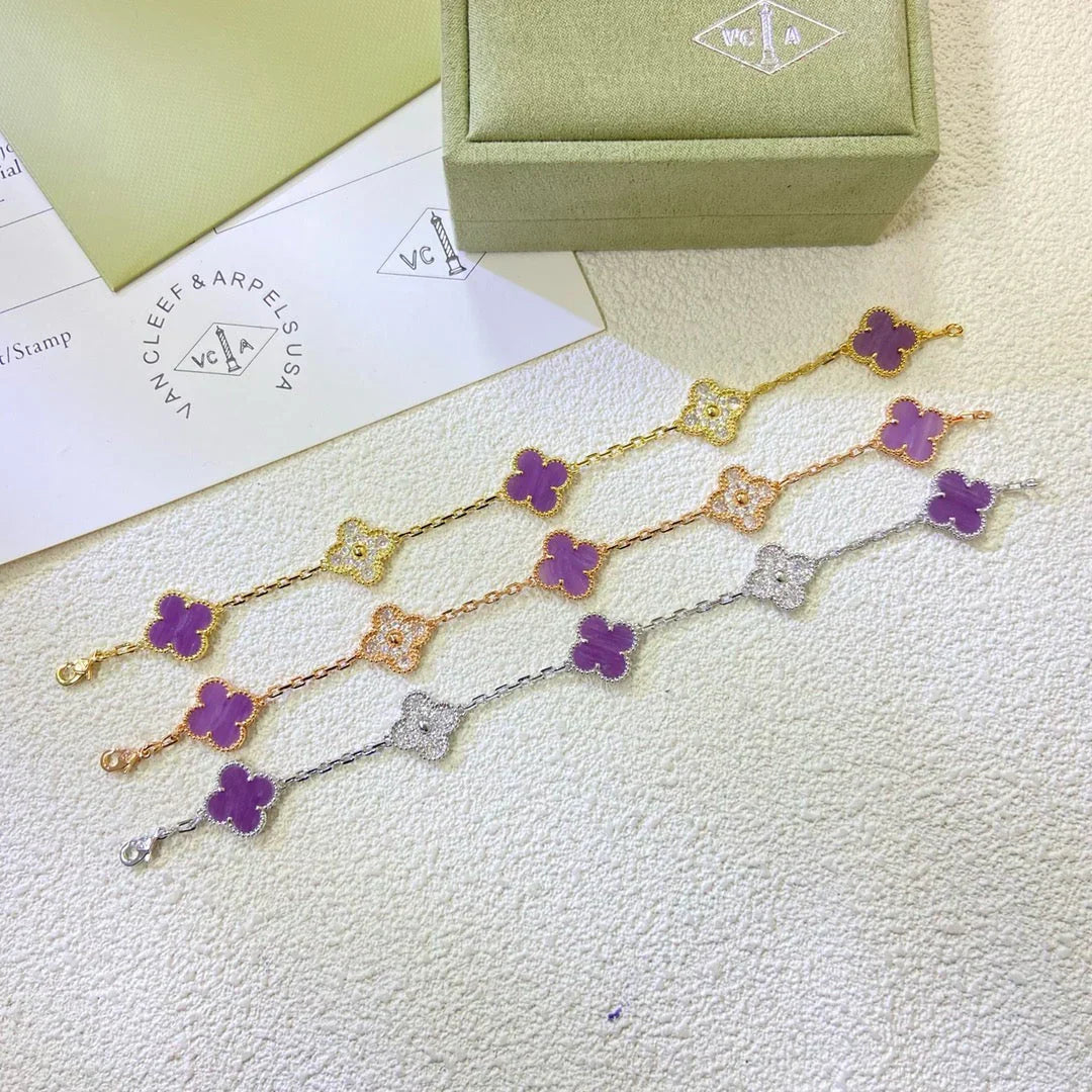 [Luxery] CLOVER 5 MOTIF VIOLET BRACELET COLLECTION