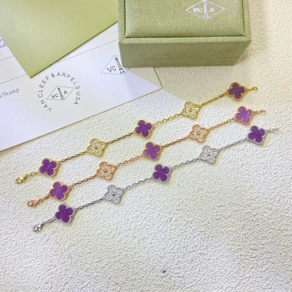 [Luxery] CLOVER 5 MOTIF VIOLET BRACELET COLLECTION