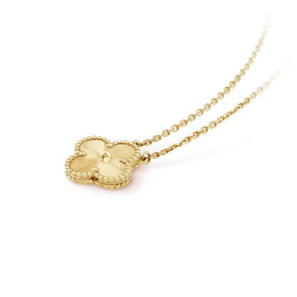 [Luxery]CLOVER 15MM LASER NECKLACE