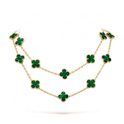 [Luxery]CLOVER 20 MOTIFS MALACHITE GOLD