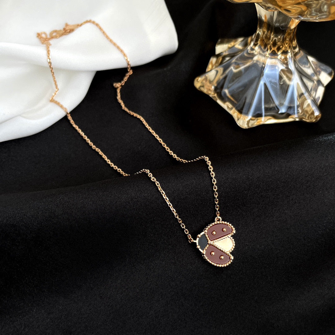 [Luxery]LUCKY  CARNELIANS LADYBUG NECKLACE