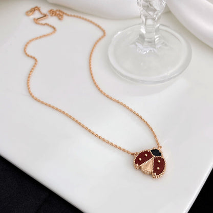 [Luxery]LUCKY  CARNELIANS LADYBUG NECKLACE
