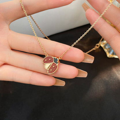 [Luxery]LUCKY  CARNELIANS LADYBUG NECKLACE