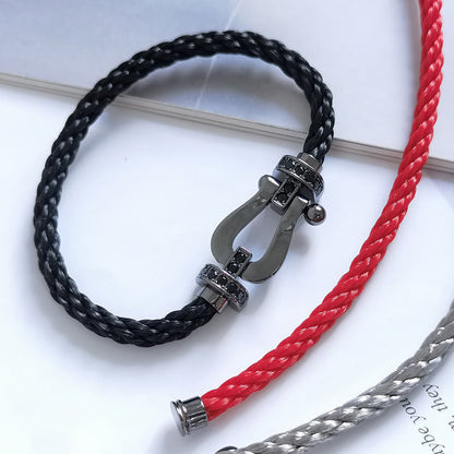 [Luxery]FORCE LARGE SERIES HORSESHOE BLACK SAMURAI BRACELET