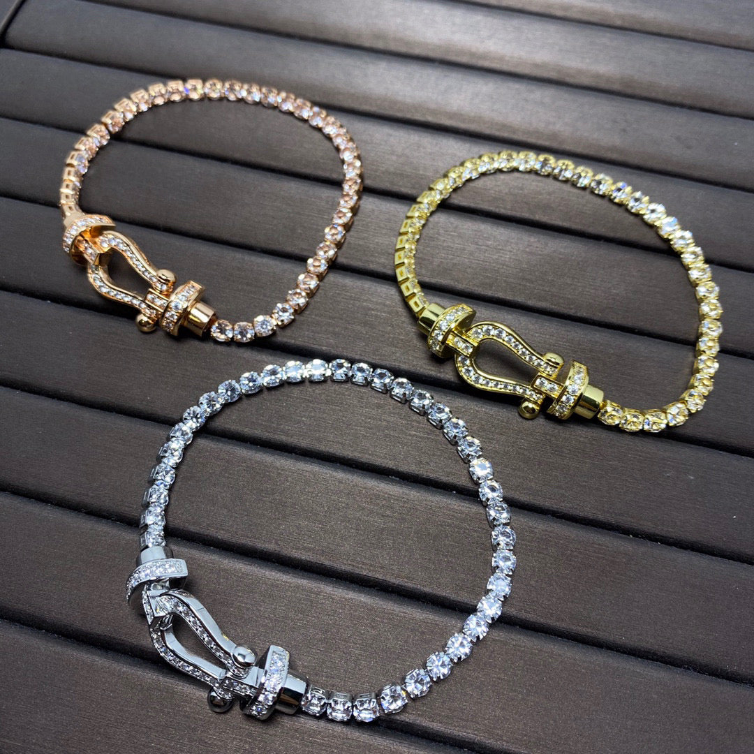 [Luxery]FORCE  HORSESHOE  DIAMOND TENNIS BRACELET