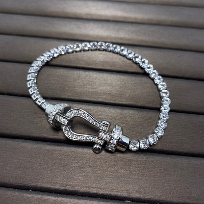 [Luxery]FORCE  LARGE HORSESHOE FULL DIAMOND TENNIS BRACELET