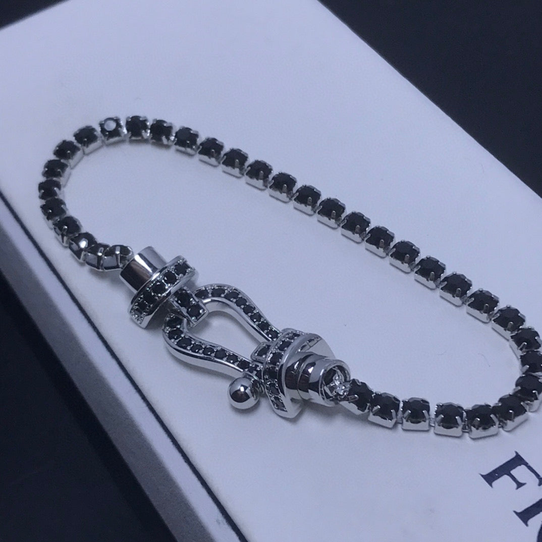 [Luxery]FORCE  LARGE HORSESHOE FULL DIAMOND TENNIS BRACELET