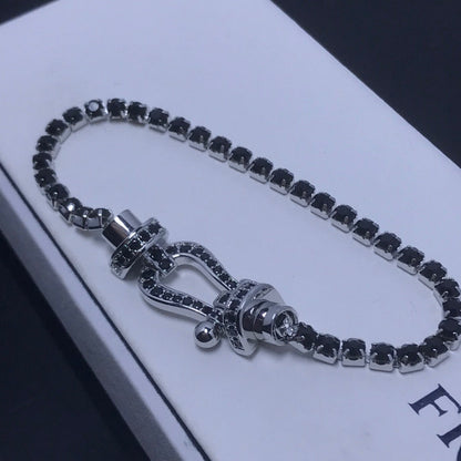 [Luxery]FORCE  LARGE HORSESHOE FULL DIAMOND TENNIS BRACELET