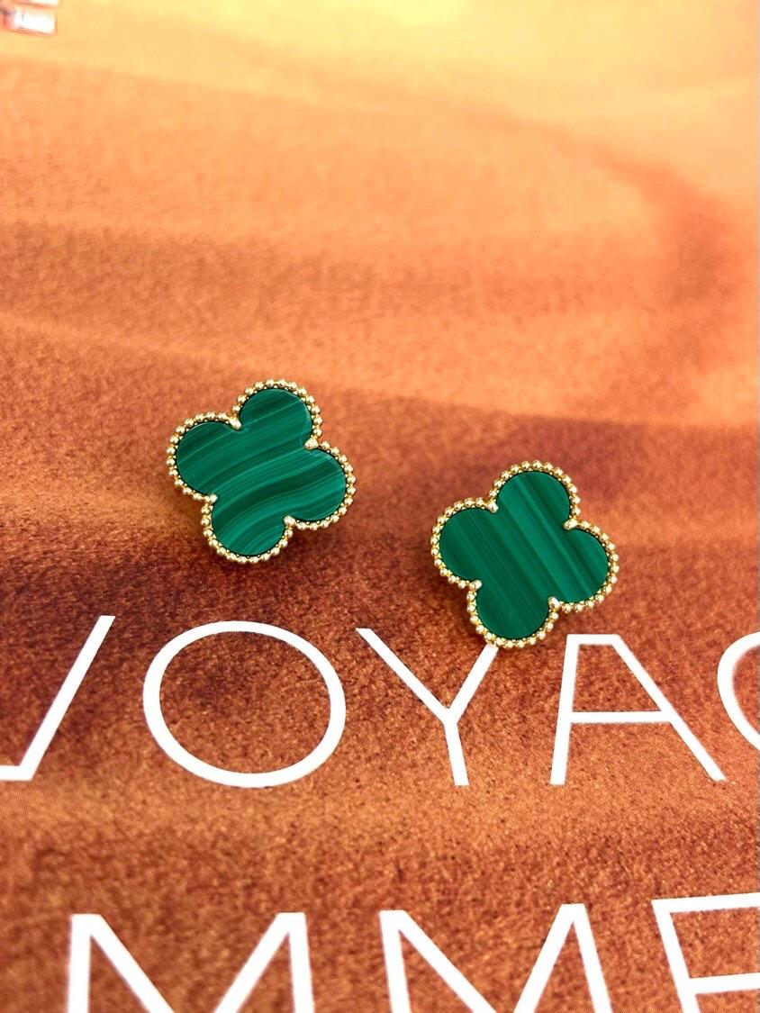 [Luxery] CLOVER LARGE (20mm) 1 MOTIFS GREENER MOP STUD EARRINGS