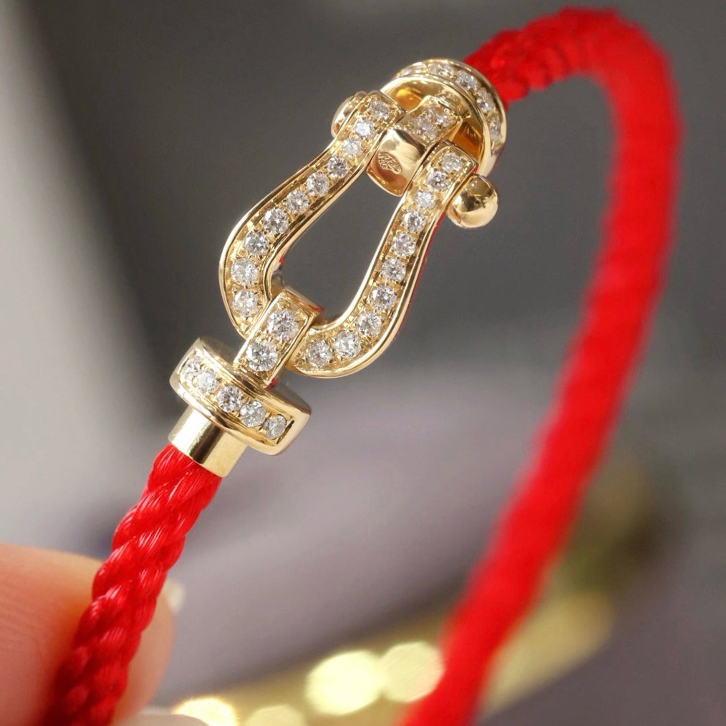[Luxery]FORCE LARGE HORSESHOE FULL DIAMOND BRACELET GOLD