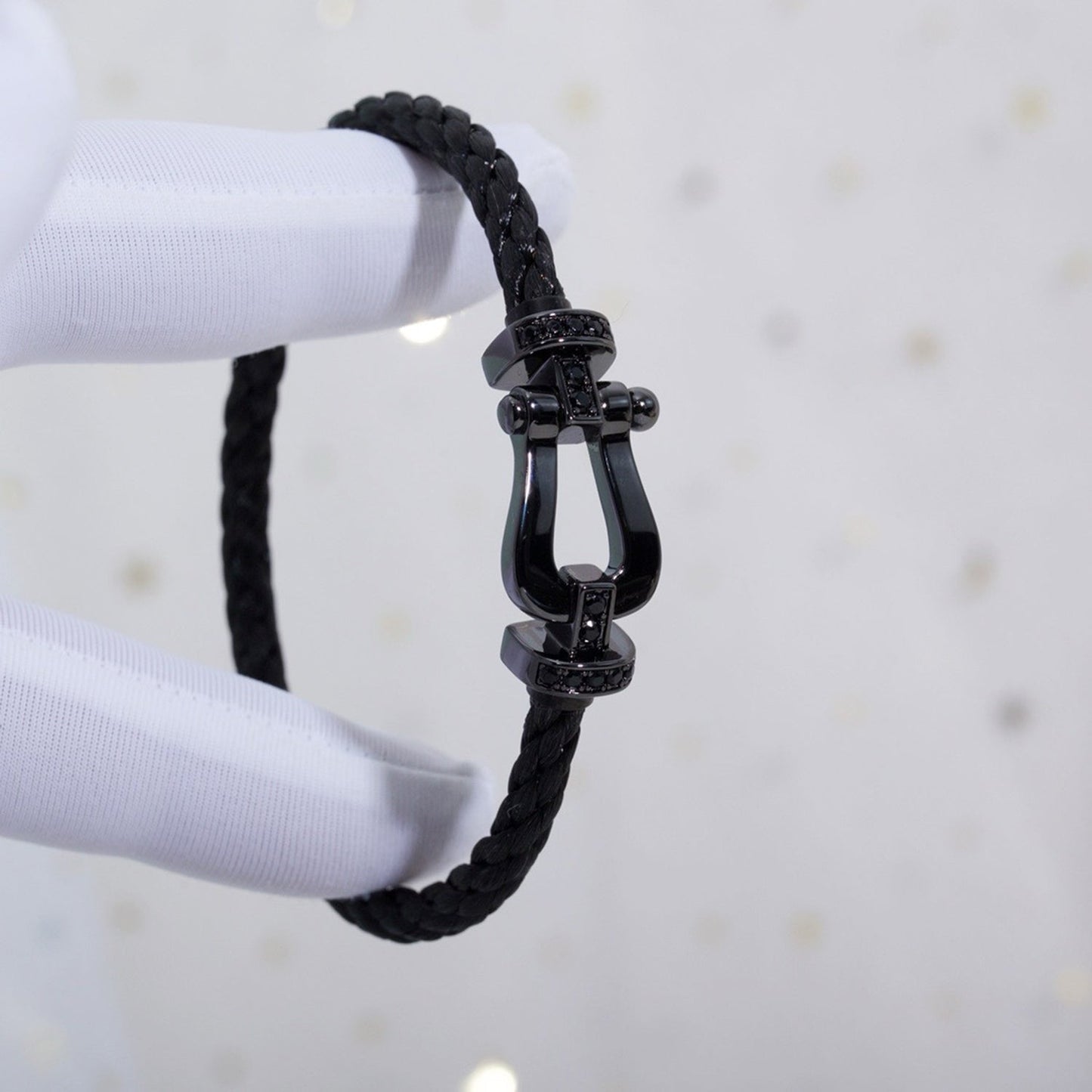 [Luxery]FORCE LARGE SERIES HORSESHOE BLACK SAMURAI BRACELET