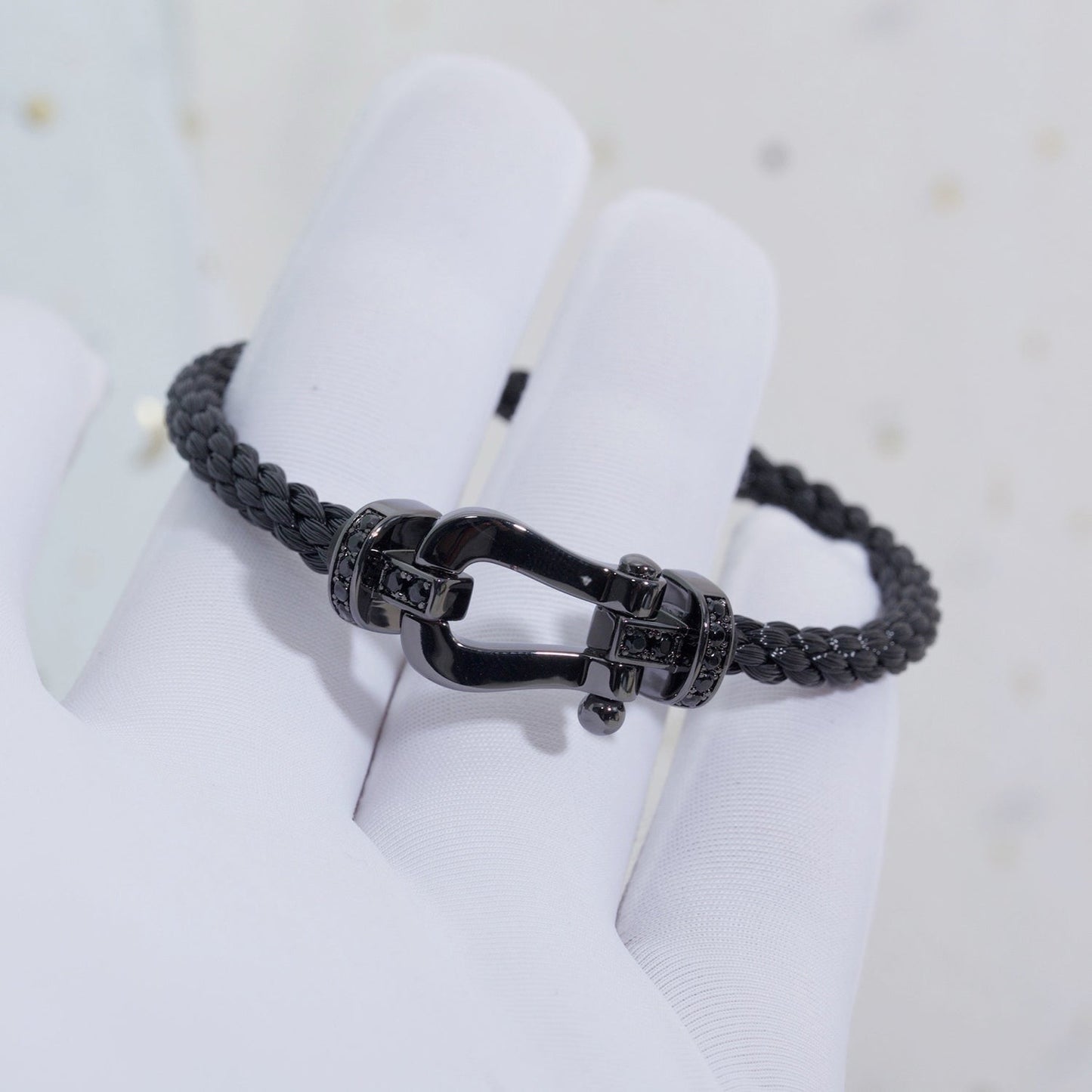 [Luxery]FORCE LARGE SERIES HORSESHOE BLACK SAMURAI BRACELET
