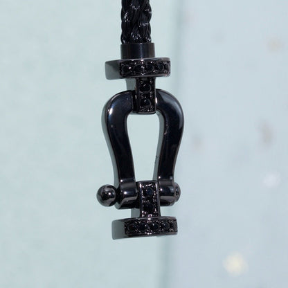 [Luxery]FORCE LARGE SERIES HORSESHOE BLACK SAMURAI BRACELET