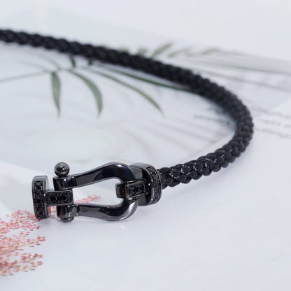 [Luxery]FORCE LARGE SERIES HORSESHOE BLACK SAMURAI BRACELET