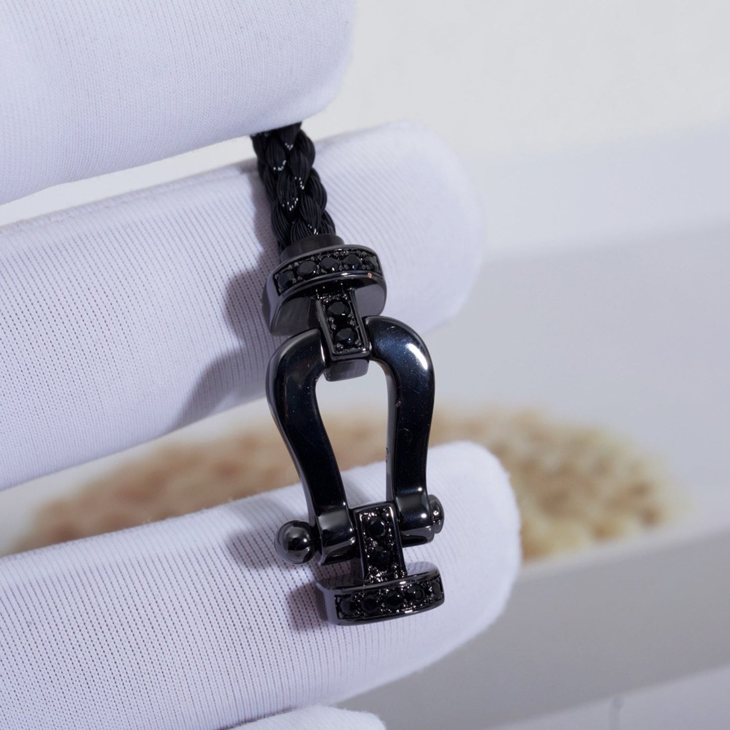 [Luxery]FORCE LARGE SERIES HORSESHOE BLACK SAMURAI BRACELET