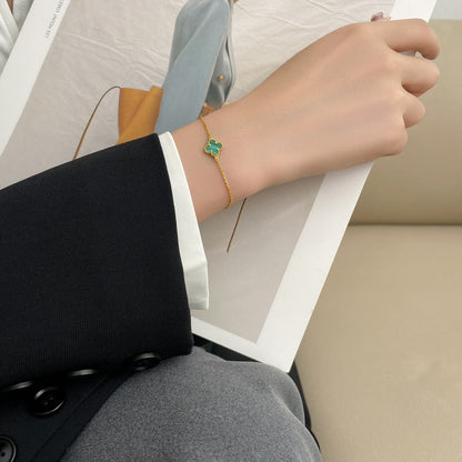 [Luxery]CLOVER BRACELET MALACHITE 1 MOTIF