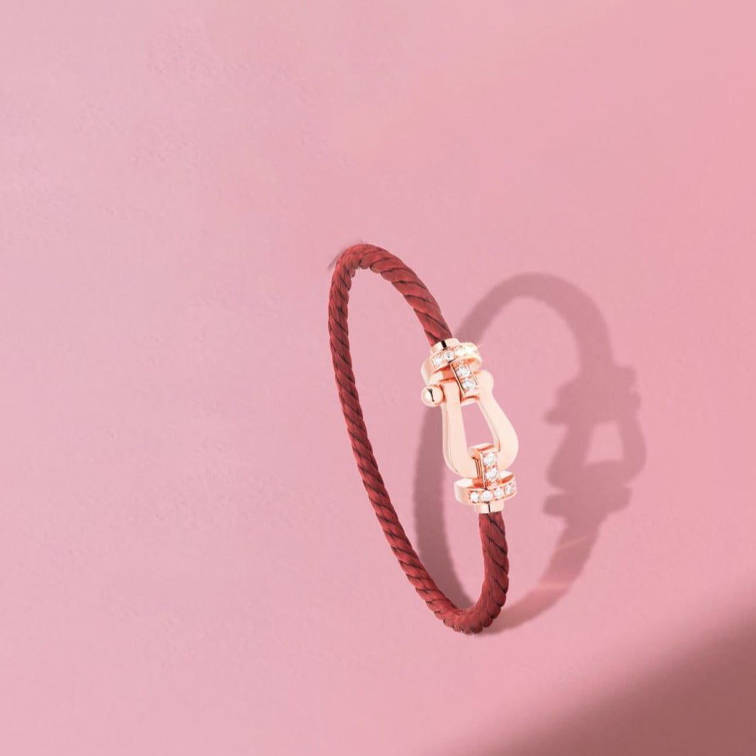 [Luxery]FORCE 10 HALF DIAMOND PINK GOLD RED CORDERI LARGE AND MEDIUM MODEL
