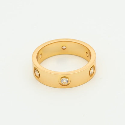 [Luxery]LOVE RING 5.5MM 6 DIAMONDS PINK GOLD