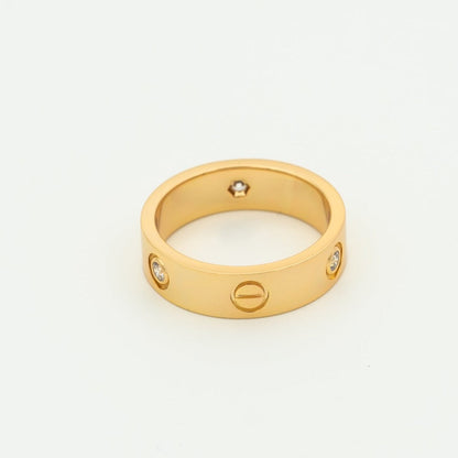 [Luxery]LOVE RING 5.5MM 3 DIAMONDS PINK GOLD