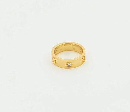 [Luxery]LOVE RING 5.5MM 3 DIAMONDS GOLD