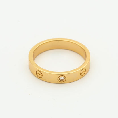 [Luxery]LOVE RING 4MM 1 DIAMOND PINK GOLD