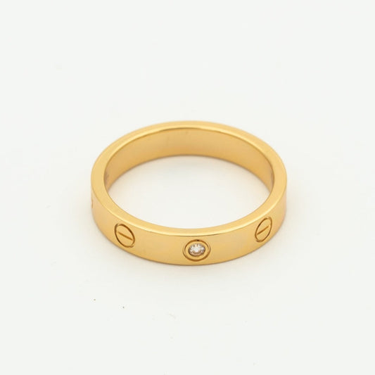 [Luxery]LOVE RING 4MM 1 DIAMOND PINK GOLD