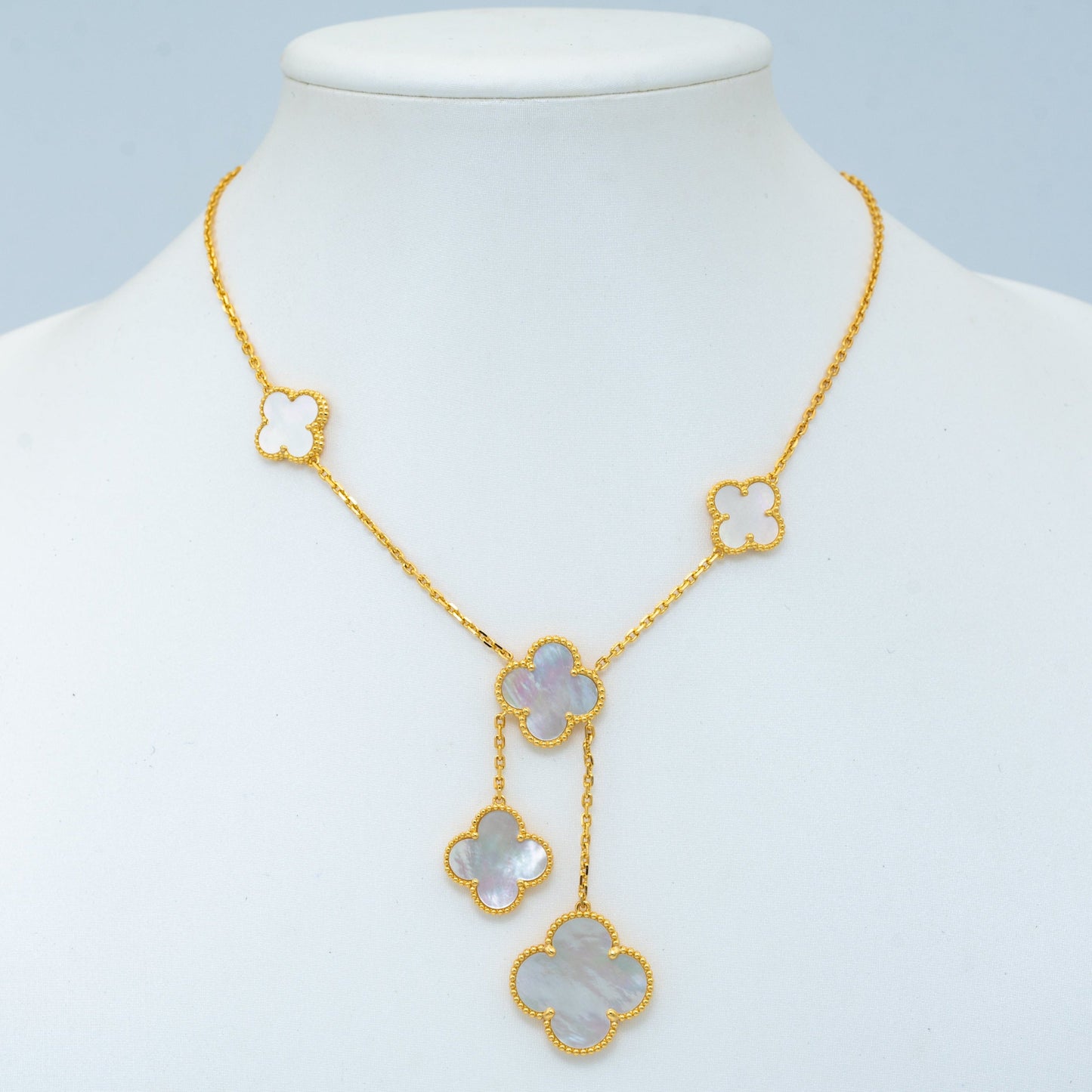 [Luxery]CLOVER MOTHER OF PEARL NECKLACE 6 MOTIF