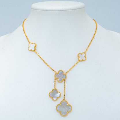 [Luxery]CLOVER MOTHER OF PEARL NECKLACE 6 MOTIF