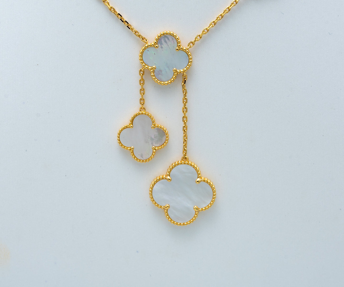[Luxery]CLOVER MOTHER OF PEARL NECKLACE 6 MOTIF