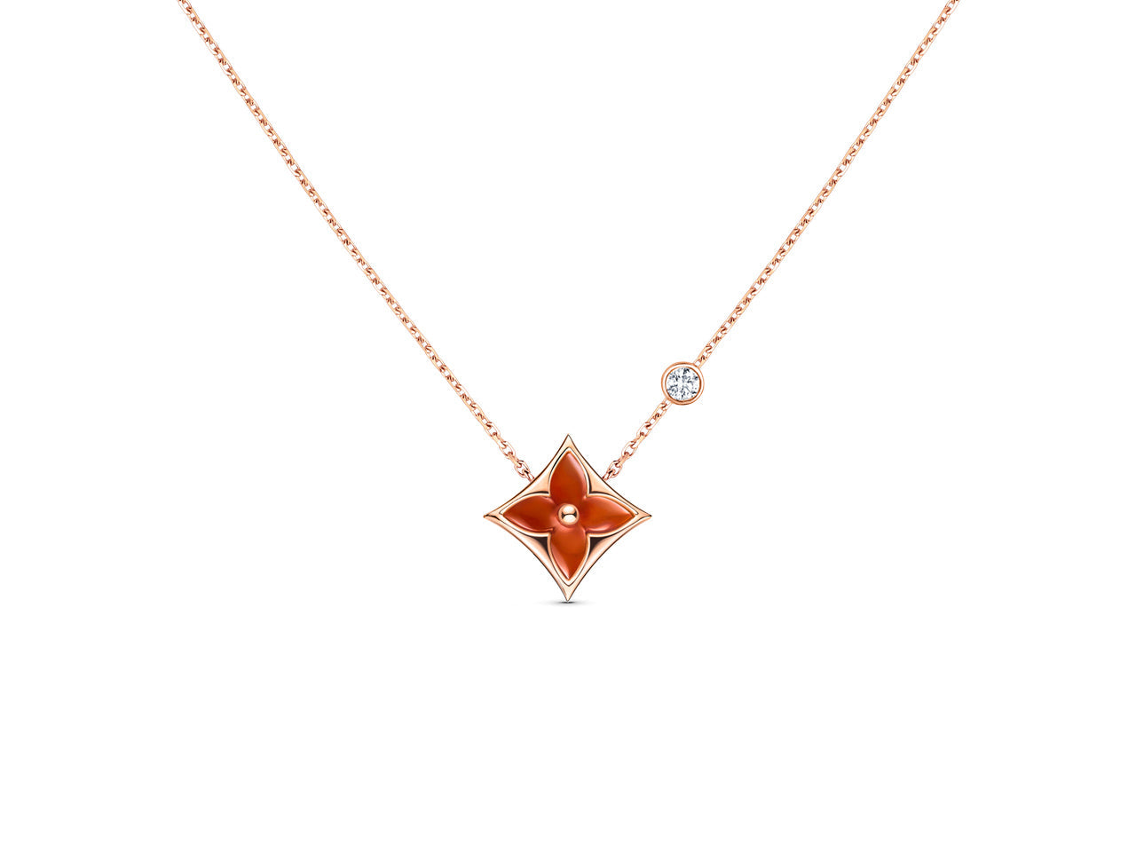 [Luxery]STAR NECKLACE PINK GOLD 1 DIAMOND