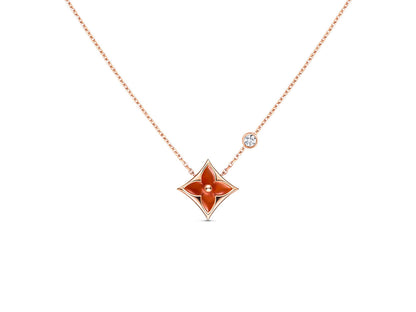 [Luxery]STAR NECKLACE PINK GOLD 1 DIAMOND